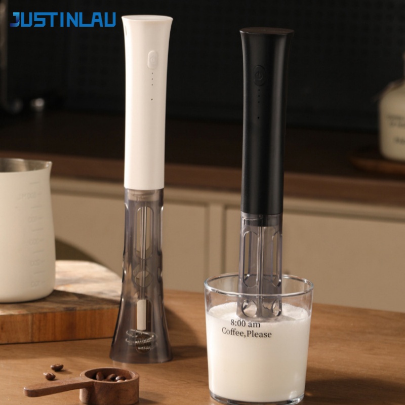 Electric Milk Frother Handheld - JUSTINLAU เครื่องตีฟองนมไฟฟ้าแบบมือถือ ปรับความเร็วได้ 3 ระดับ เครื่องทำฟองกาแฟ