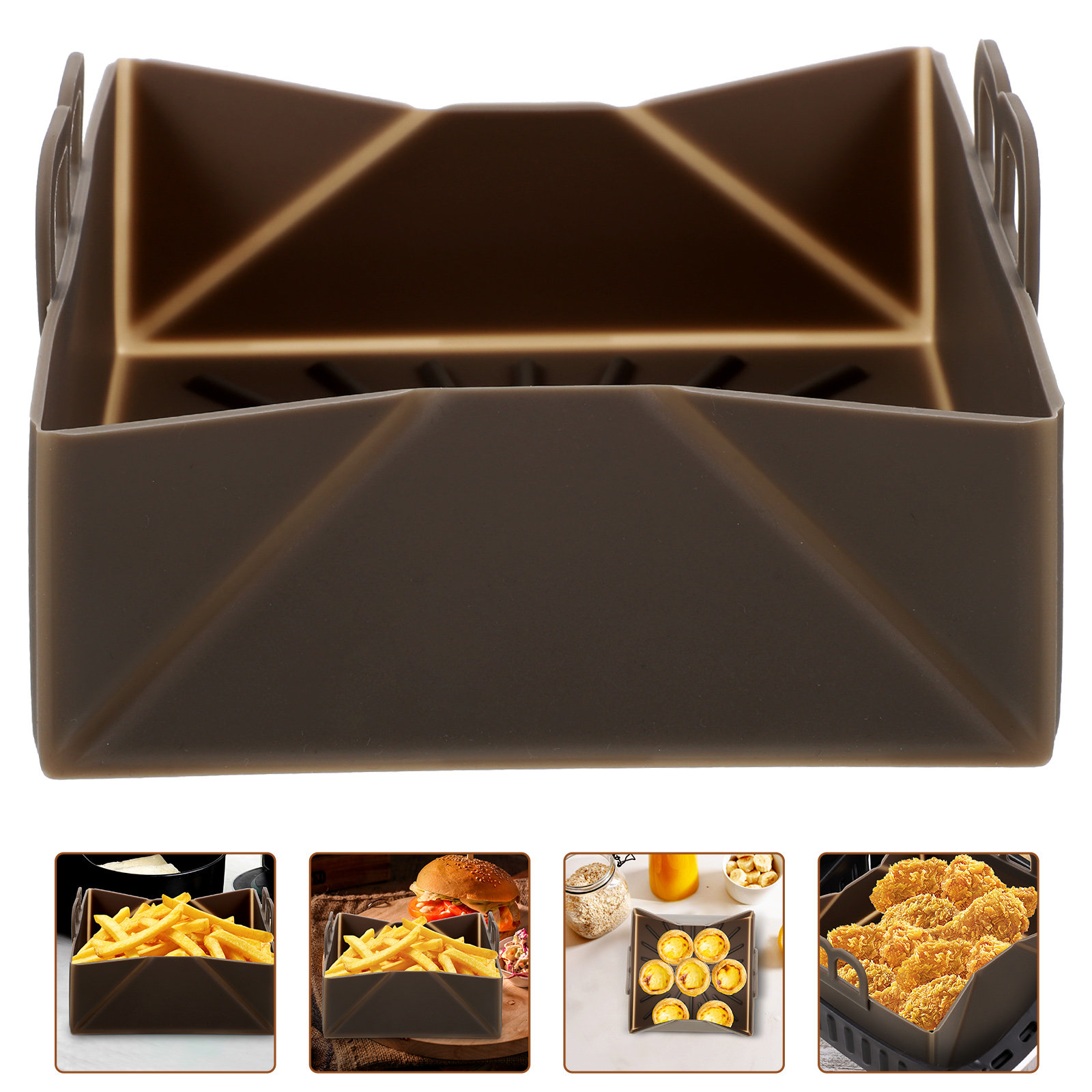 Air Fryer Silicone Pot Liner - แผ่นรองซิลิโคนสำหรับหม้อทอดไร้น้ำมัน ใช้ซ้ำได้ ไม่ติดกระทะ ทนความร้อน แผ่นรองอบสำหรับหม้อทอดไร้น้ำมัน ทำความสะอาดง่าย