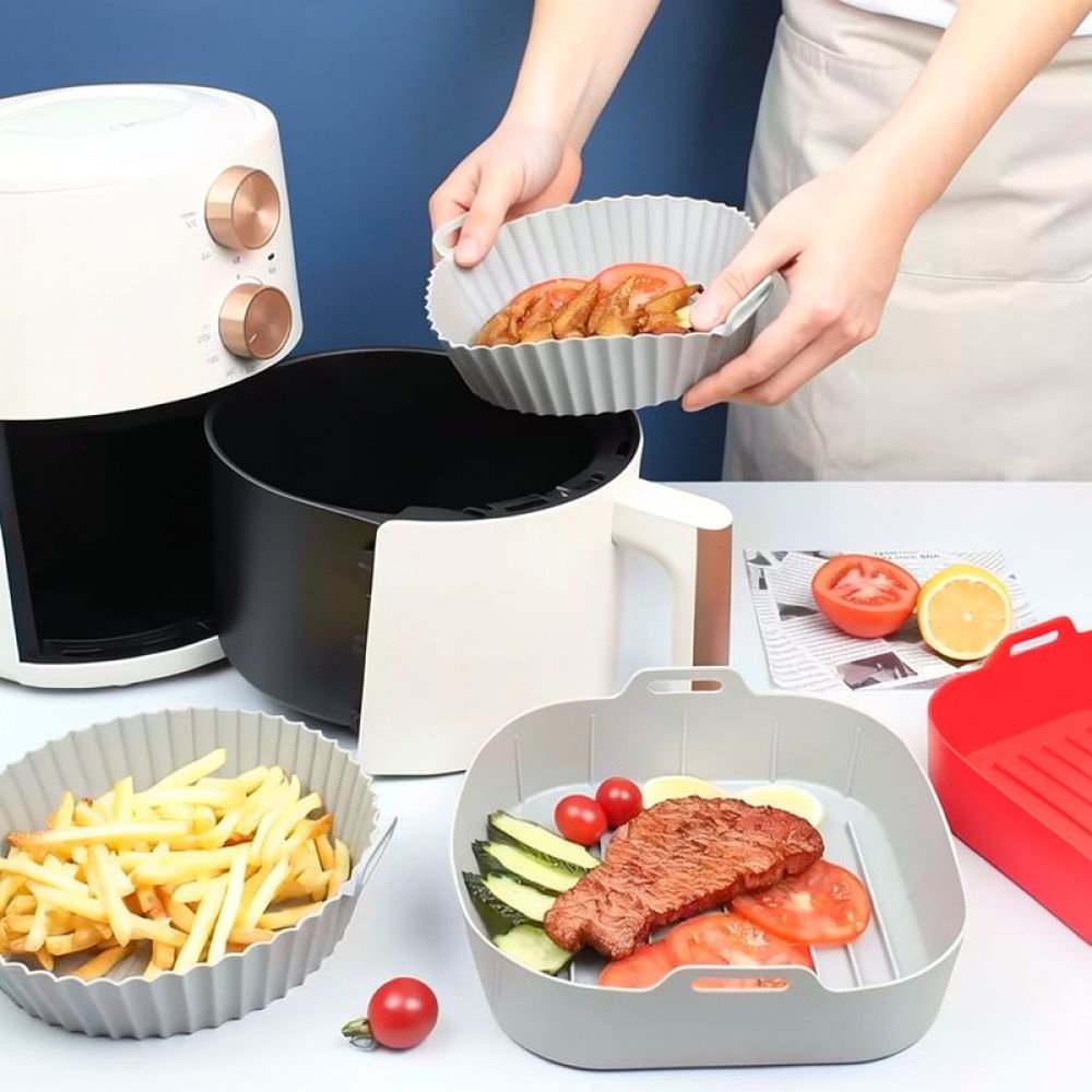 ถาดซิลิโคนสี่เหลี่ยมใช้ซ้ำได้ส - Air Fryer Silicone Pot Liner บทวิจารณ์และราคา